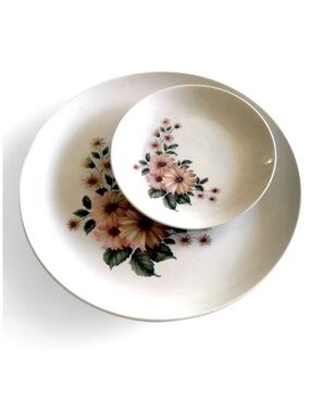 Vintage Fine Porcelain Floral Serving Plates